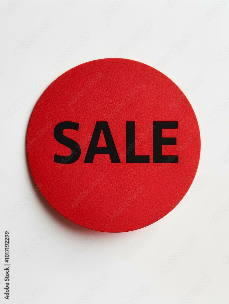 Black 'SALE' Text on a Dark Red Round Paper Note. White Background Black 'SALE' Text on a Dark Red Round Paper Note. White Background