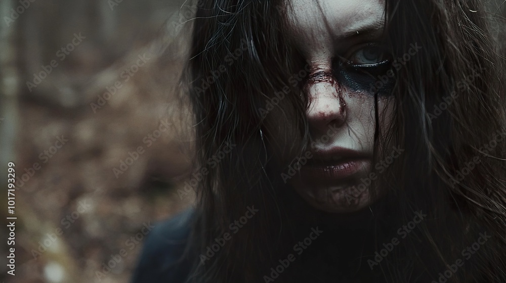 Dark Portrait: Woman with Bloodstains Dark Portrait: Woman with Bloodstains