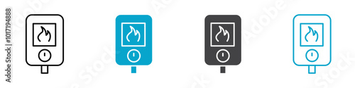 water heater icon Simple vector set isolated