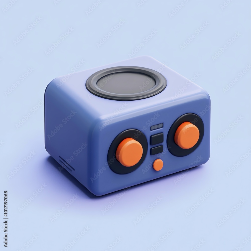 Fototapeta premium 3D Digital Audio Interface Icon: Connecting Audio Devices Illustration Logo