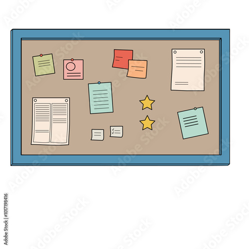 cork billboard with notes and messages