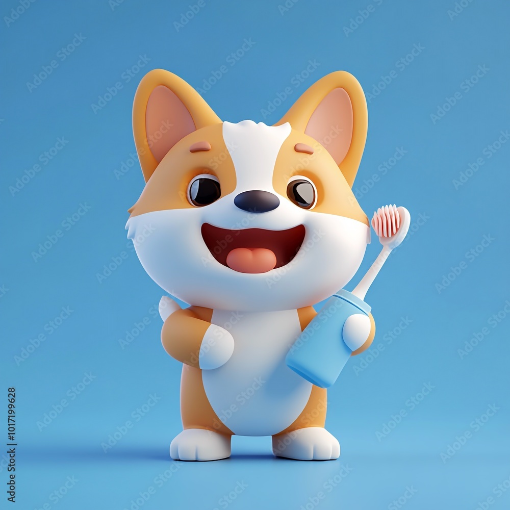 Fototapeta premium 3D Pet Toothpaste Icon: Oral Hygiene Product for Pets Illustration Logo