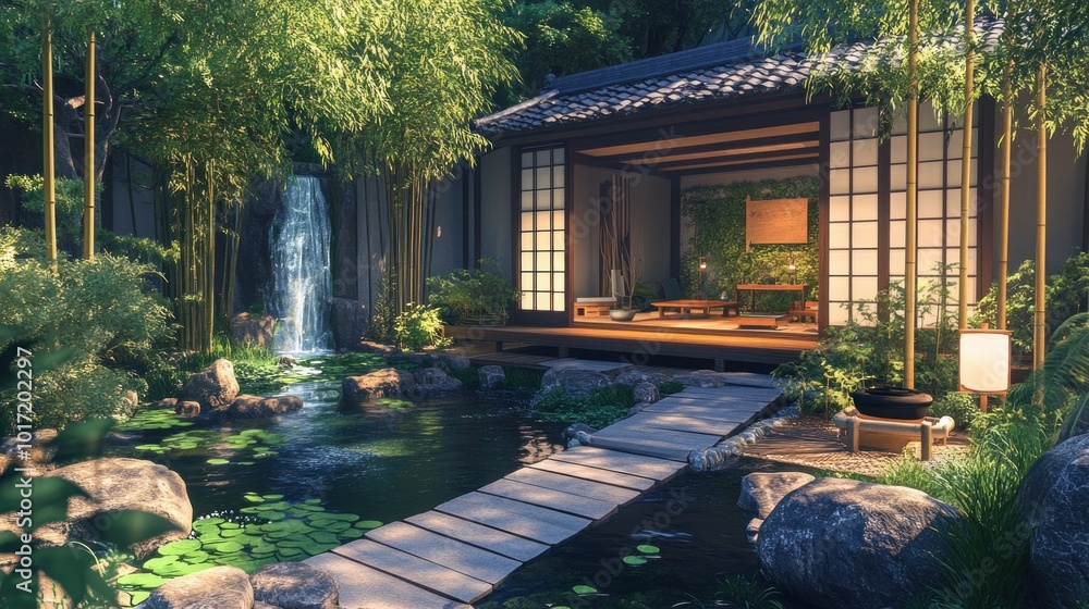 Obraz premium Tranquil Japanese Garden