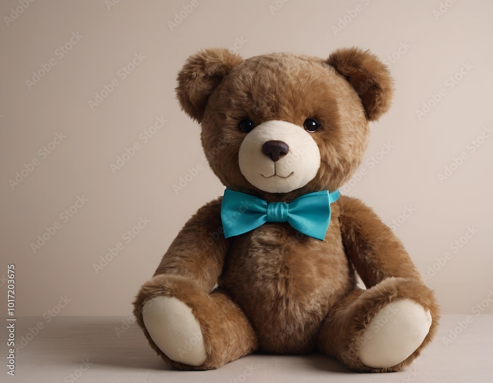 Obraz premium Soft teddy bear in a bow tie