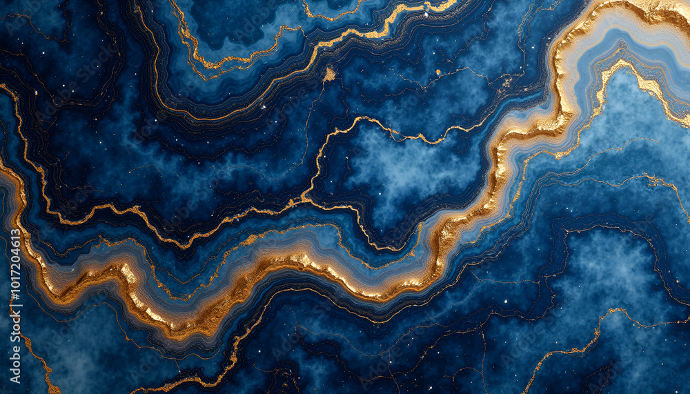 Luxury blue and gold marble texture with abstract patterns for elegant design and backgrounds Luxury blue and gold marble texture with abstract patterns for elegant design and backgrounds