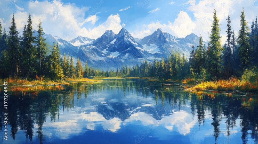 Serene Mountain Lake Reflection Serene Mountain Lake Reflection