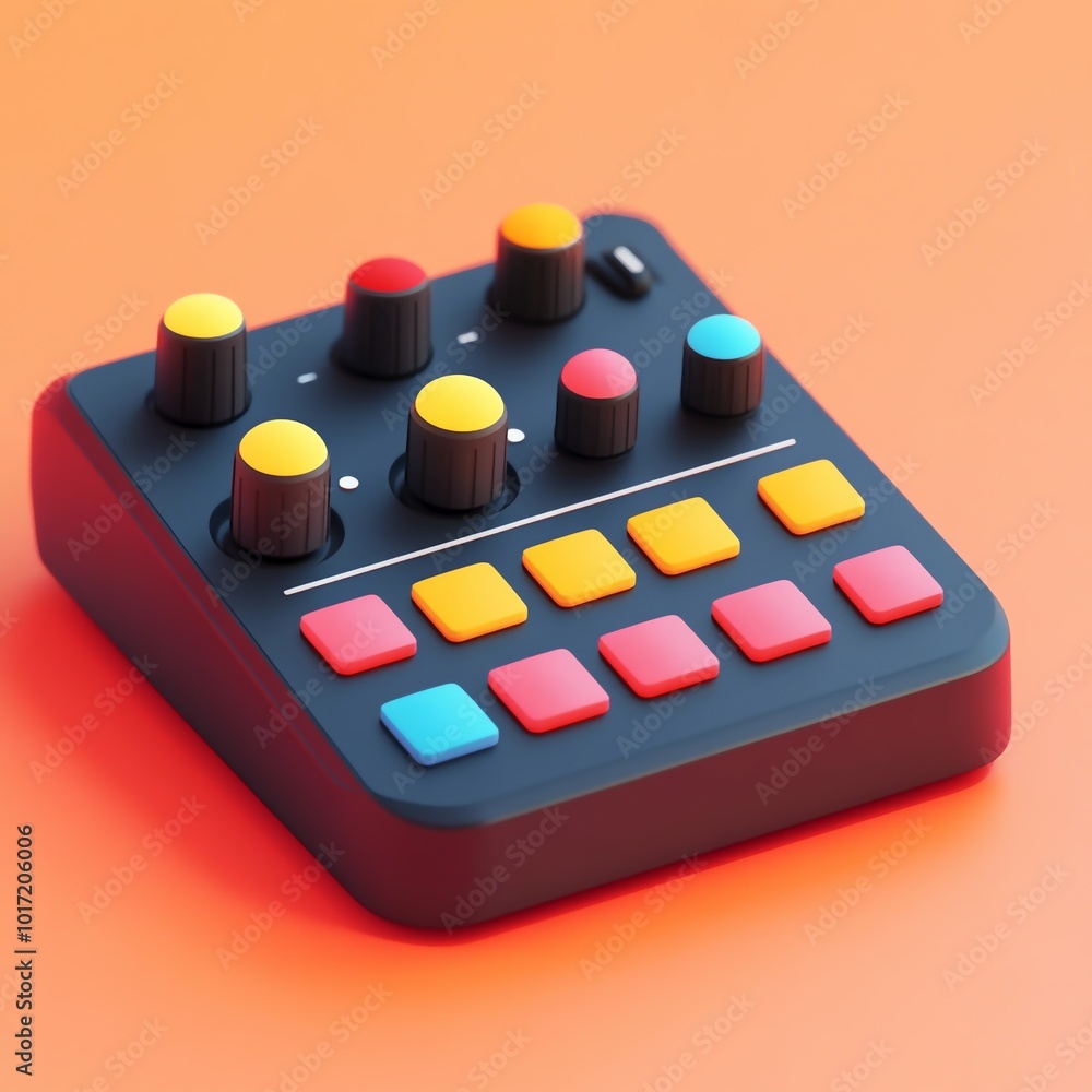 3D Audio Mixer Icon: Music and Sound Control Tool Illustration Logo 3D Audio Mixer Icon: Music and Sound Control Tool Illustration Logo