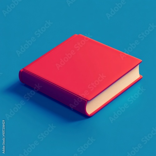 3D Book Cover Icon: Protective Front of a Book Illustration Logo