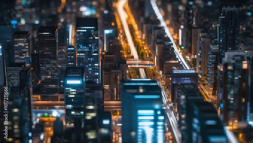 city skyline at night