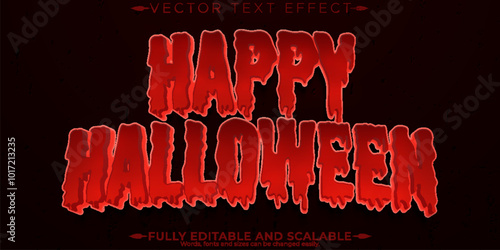 Halloween monster text effect, editable horror and scary text style