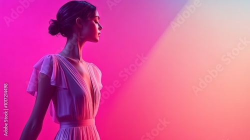 Vibrant Pink and Purple Gradient Fashion Photography Backdrop photo