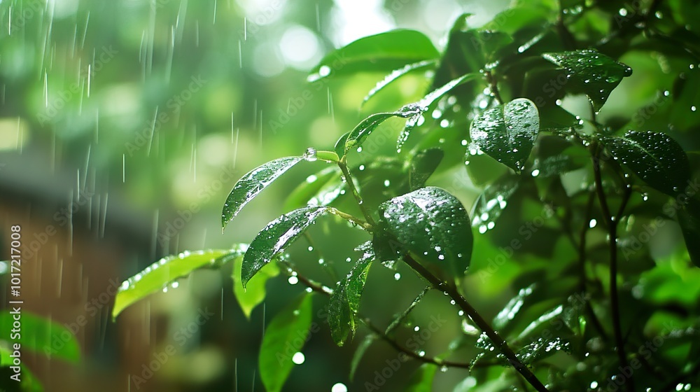Rain Drops on Lush Green Leaves - Nature Photography Rain Drops on Lush Green Leaves - Nature Photography