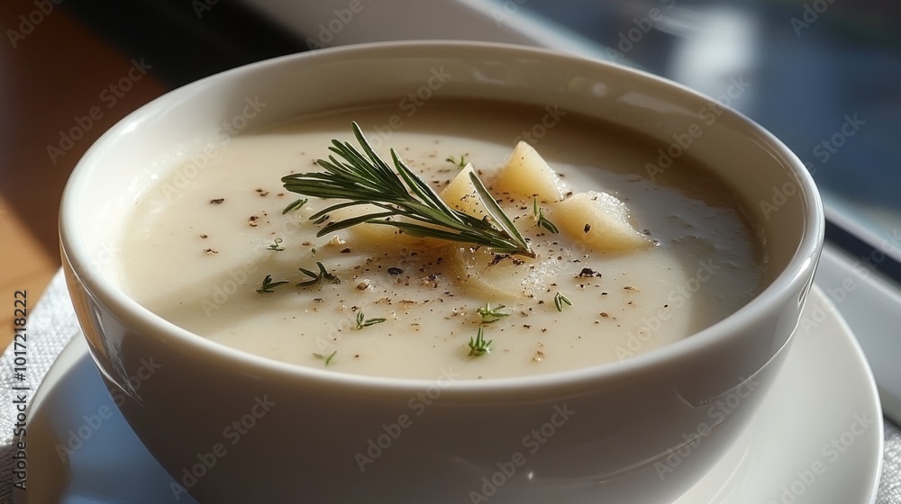 Tasty veggie cream soup with fall pears. Tasty veggie cream soup with fall pears.