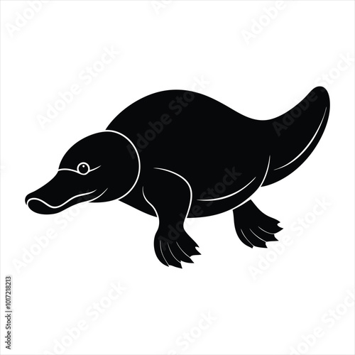 Platypus silhouette vector photo