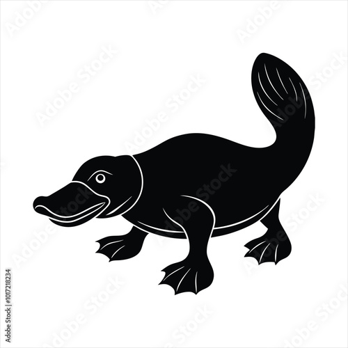 Platypus silhouette vector