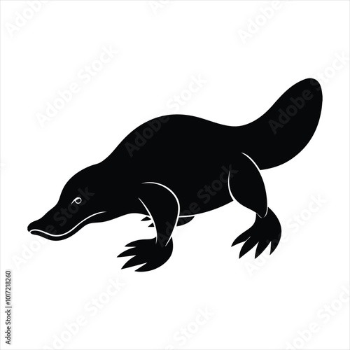 Platypus silhouette vector