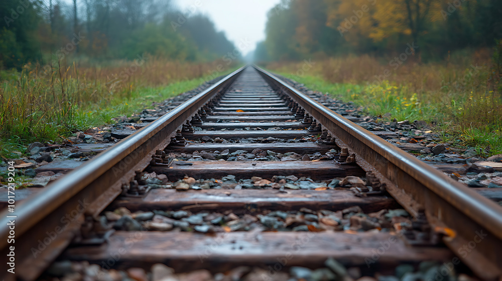 Fototapeta premium railway in the forest