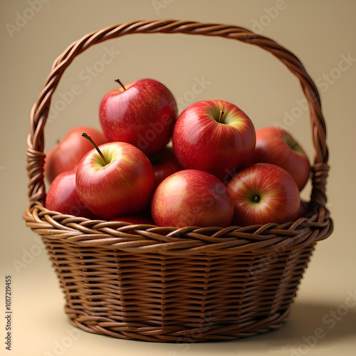 red apples in a basket photo