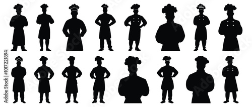 Chef silhouette set vector design big pack of cook illustration and icon