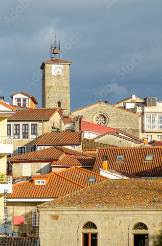 partial view of the village of Allariz at sundown. Galicia, Spain photo