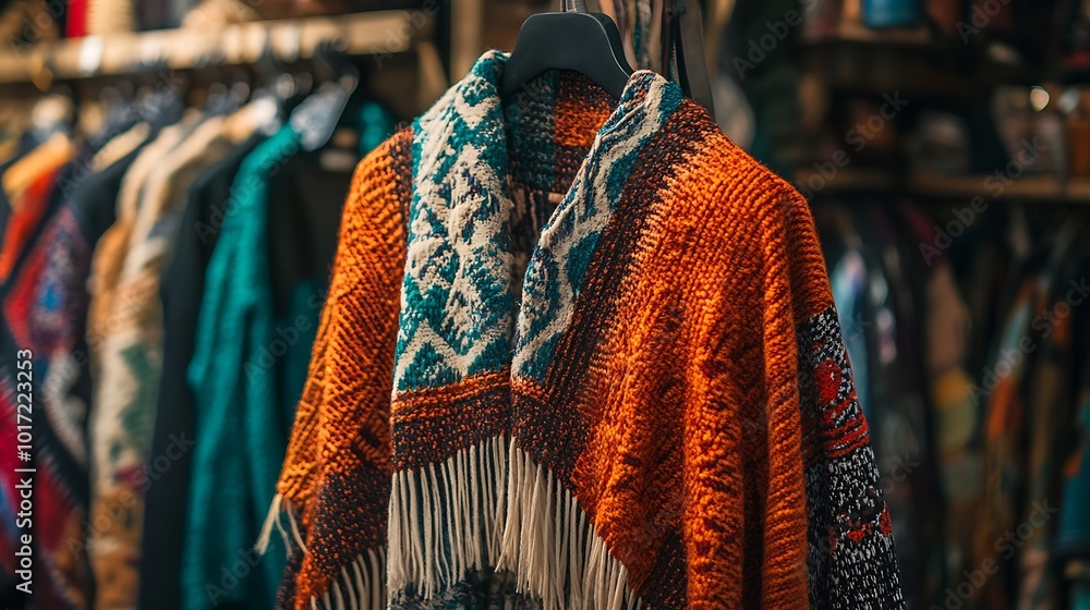 Fototapeta premium ponchos hanging on hangers