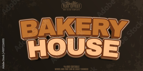 Bakery editable text effect, customizable bread and pastry 3d font style