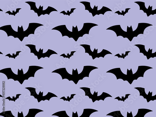Bat pattern. Halloween design. Vector illustration.