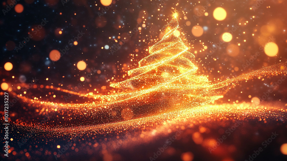Naklejka premium Sparkling Abstract Christmas Tree