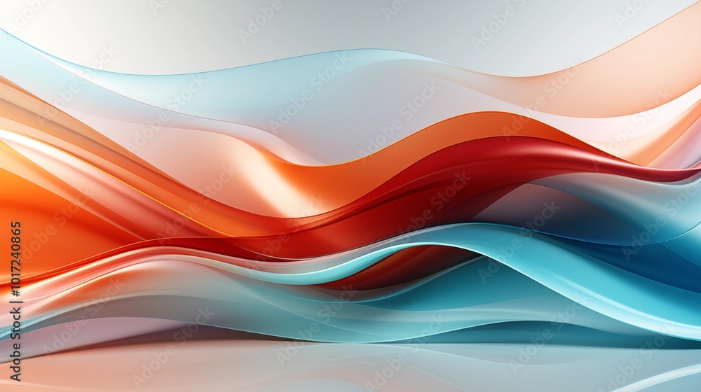 Abstract Background with Soft Blue and Orange Wavy Lines, Harmonious Blend of Colors Creating Tranquil Atmosphere for Graphics, Posters, Web Pages, and Print Media Abstract Background with Soft Blue and Orange Wavy Lines, Harmonious Blend of Colors Creating Tranquil Atmosphere for Graphics, Posters, Web Pages, and Print Media