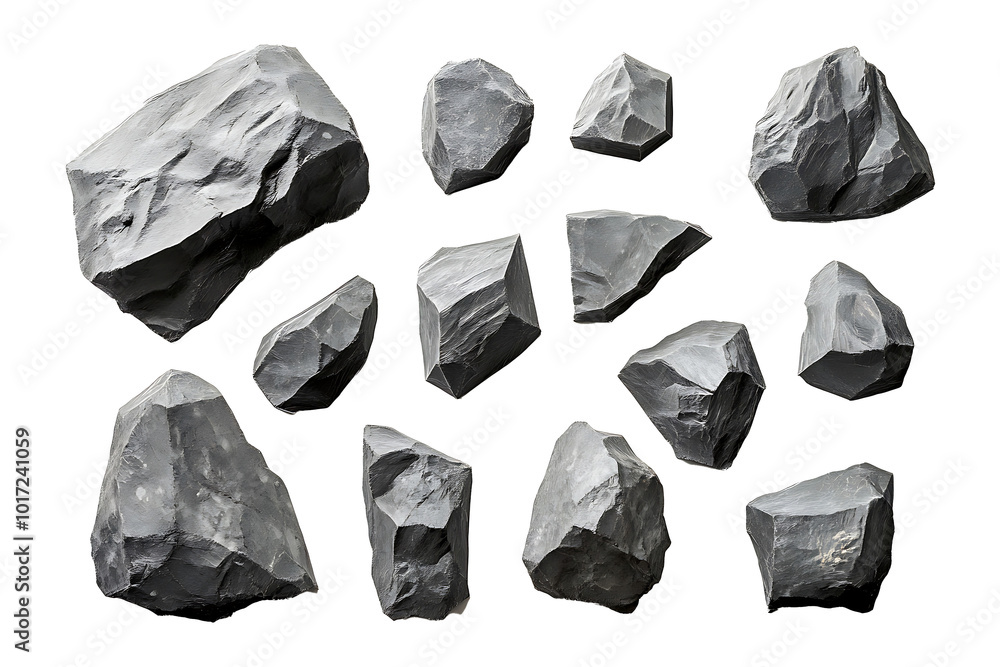 Collection of Isolated Large Rocks in Various Shapes isolated on a transparent background Collection of Isolated Large Rocks in Various Shapes isolated on a transparent background