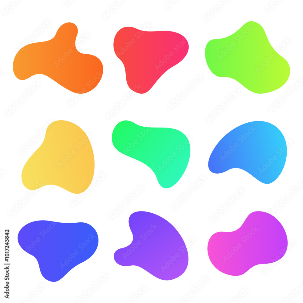 Colourful abstract shapes fluid hand drawn organic shapes vector shape creative element Colourful abstract shapes fluid hand drawn organic shapes vector shape creative element