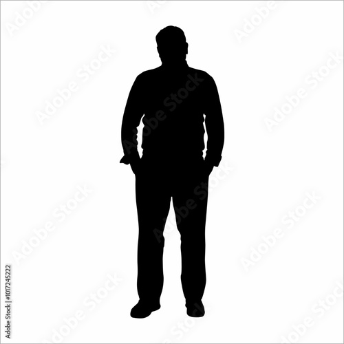 silhouette of a fat man