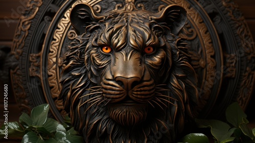 Bronze Tiger Statue with Intricate Detail