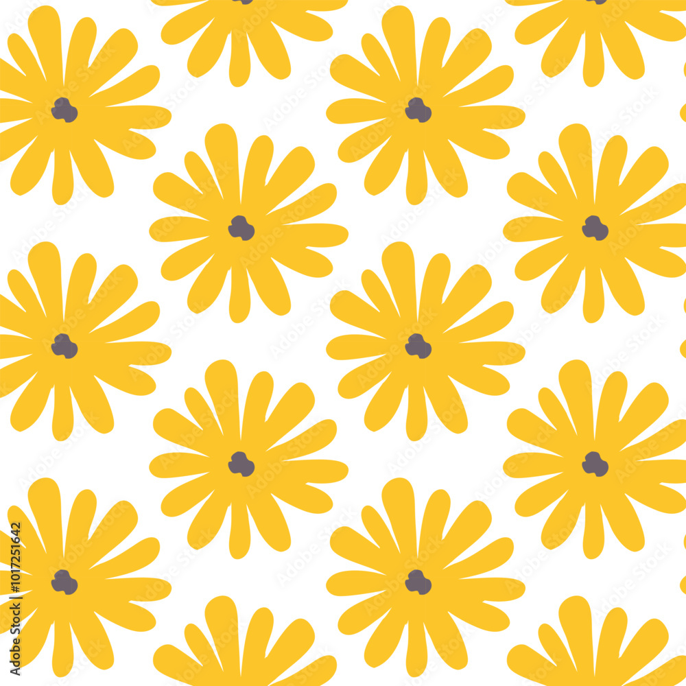 Abstract seamless flowers pattern, vector illustration hand drawn style, Doodle Botany background. Abstract seamless flowers pattern, vector illustration hand drawn style, Doodle Botany background.