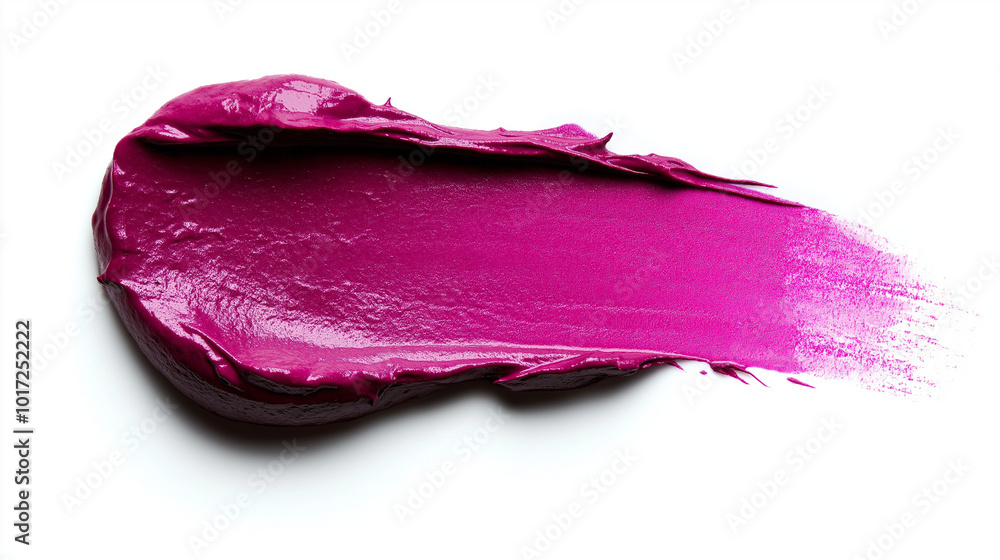 a single, elegant swatch of bright fuchsia color lipstick on white background, with soft color gradients and subtle sheen to highlight the texture and glossiness of lip makeup a single, elegant swatch of bright fuchsia color lipstick on white background, with soft color gradients and subtle sheen to highlight the texture and glossiness of lip makeup