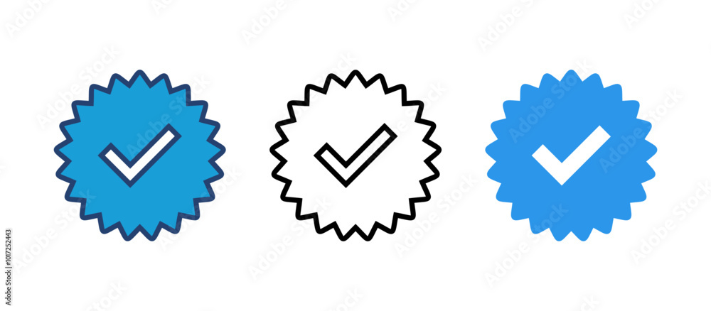 verified icon vector. verification check mark. approved icon verified icon vector. verification check mark. approved icon