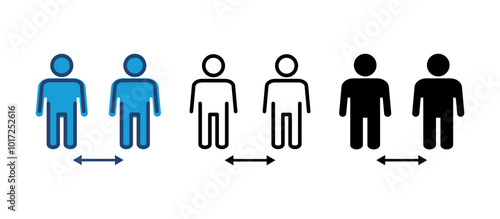 Social distance icon vector. social distancing icon. self quarantine sign