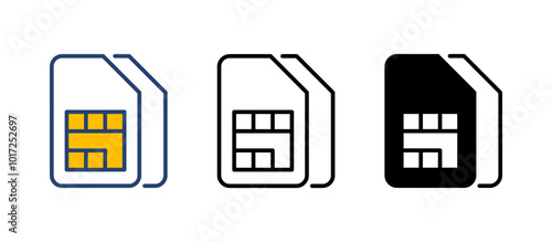 Sim card icon vector. dual sim card icon vector