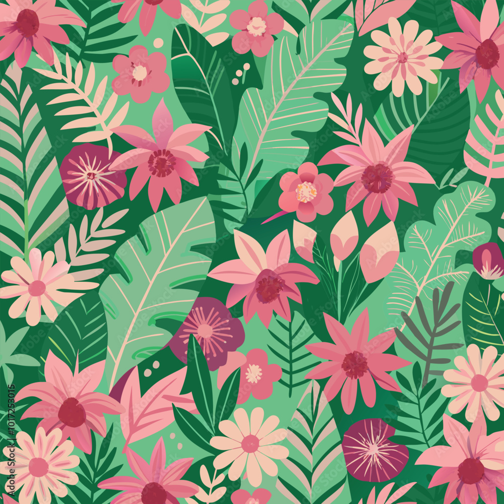 Botanical seamless pattern, vector illustration hand drawn style, Doodle flowers background, minimal botanical art. Botanical seamless pattern, vector illustration hand drawn style, Doodle flowers background, minimal botanical art.