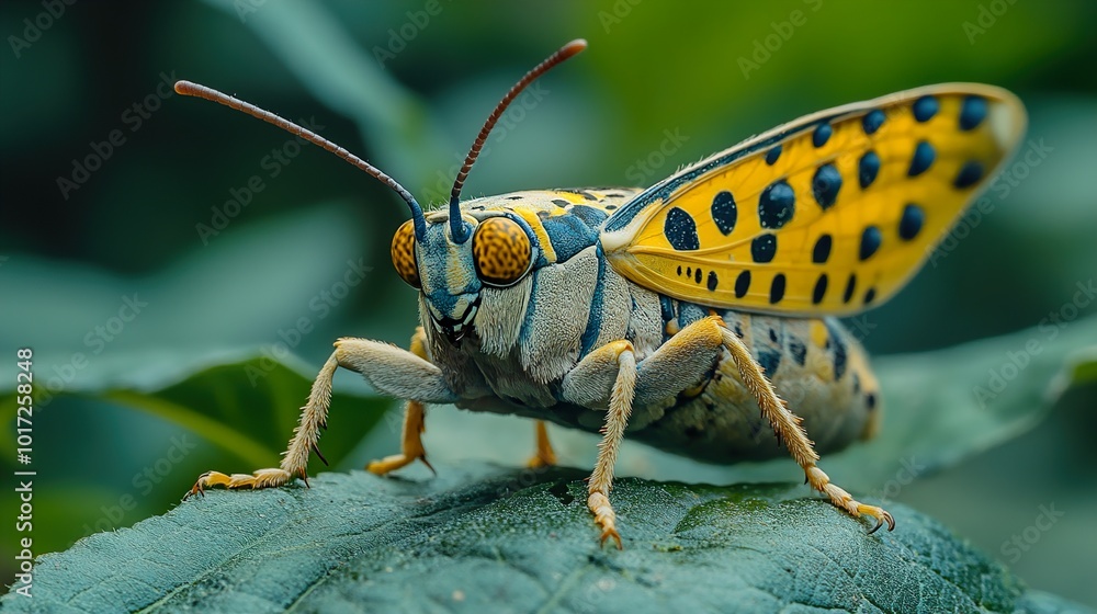 Fototapeta premium Close Up of a Colorful Insect on a Leaf