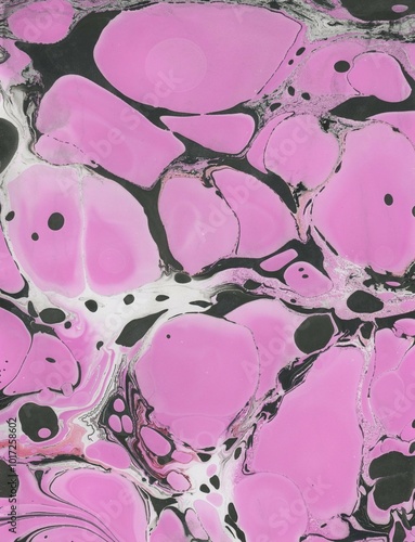 Hand Painted Abstract Marbled Artwork: Pink Craters