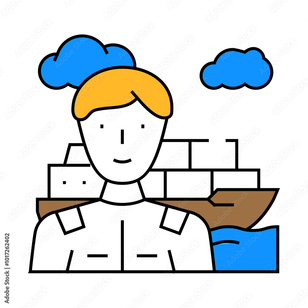 marine engineer worker line icon vector. marine engineer worker sign. isolated symbol illustration marine engineer worker line icon vector. marine engineer worker sign. isolated symbol illustration