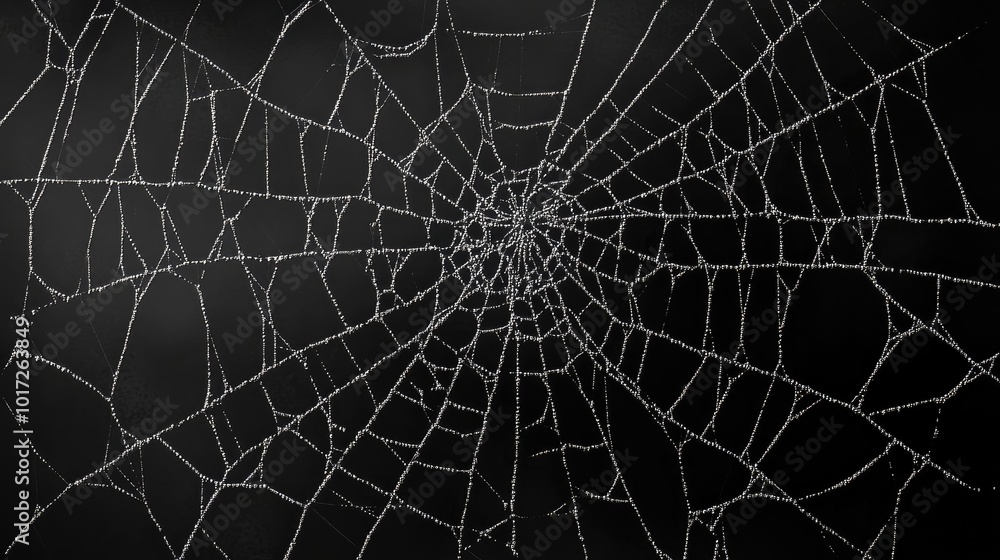 Naklejka premium realistic spider web on black background