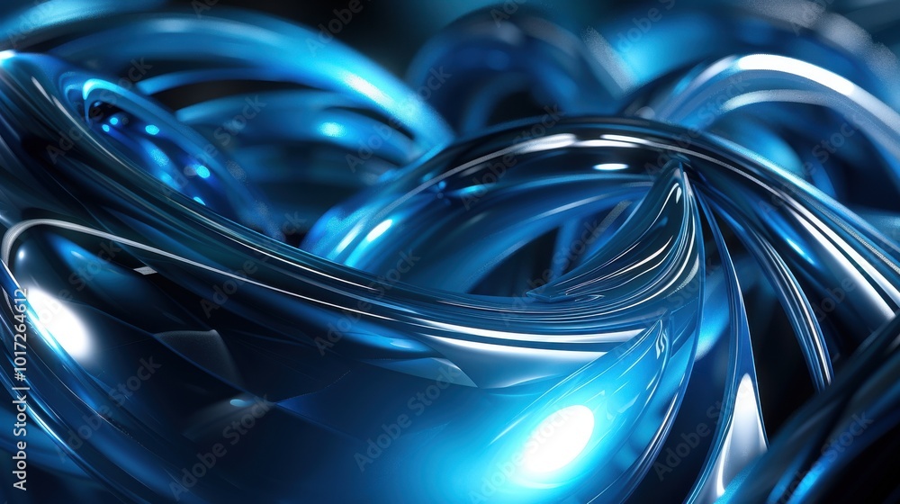 Abstract Swirling Blue and White 3D Rendered Shapes Abstract Swirling Blue and White 3D Rendered Shapes