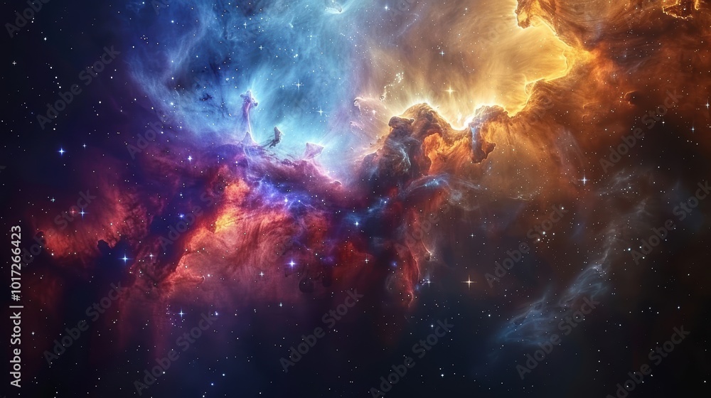 Cosmic Nebula with Stars Space Clouds Galaxy Universe Background Cosmic Nebula with Stars Space Clouds Galaxy Universe Background