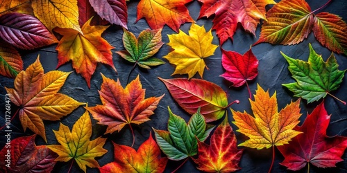 Wallpaper Mural Rich autumn foliage on a dark canvas presents a captivating blend of colors and textures, celebrating the season's Torontodigital.ca