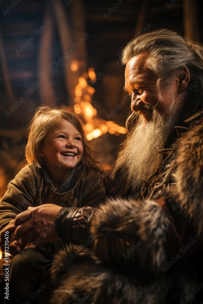 Nordic saga portrait viking lifestyle, depicting the fearless spirit