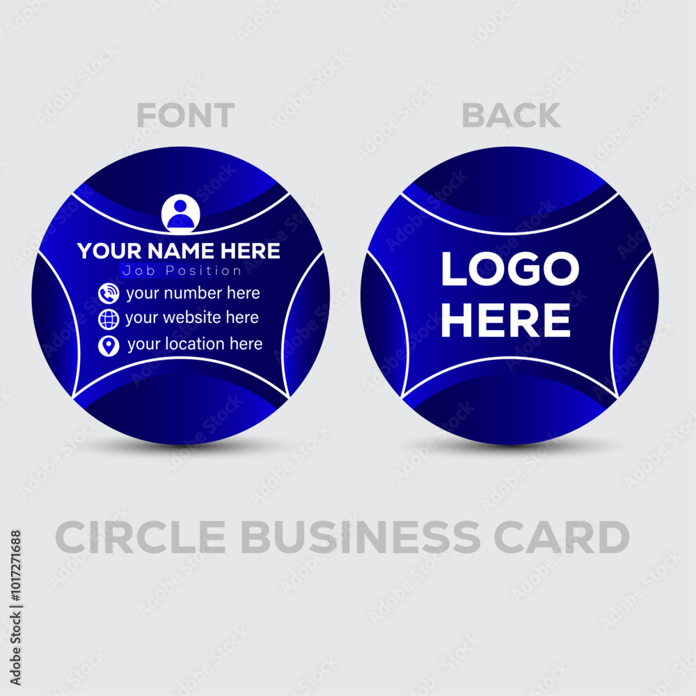 Fototapeta premium Rounded creative minimalist business card design