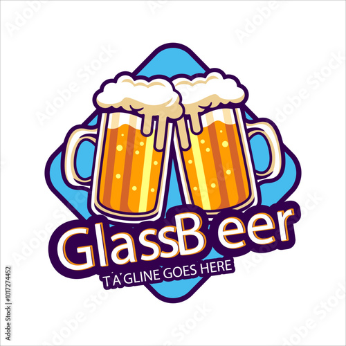 Design a Beer Logo and use a modern style with golden yellow color