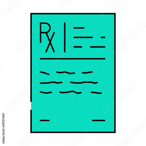 prescription doctor paper line icon vector. prescription doctor paper sign. isolated symbol illustration